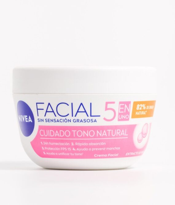 Crema facial 5 en 1 cuidado aclarado natural. Hidratante 200 ml