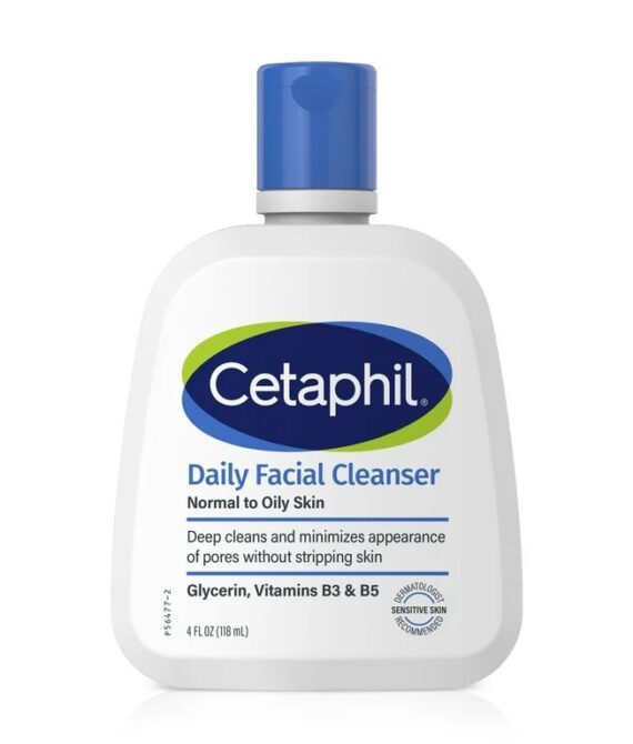 Cetaphil Daily Facial Cleanser Cleanser para Piel Sensible, Mixta a Grasa 4 oz